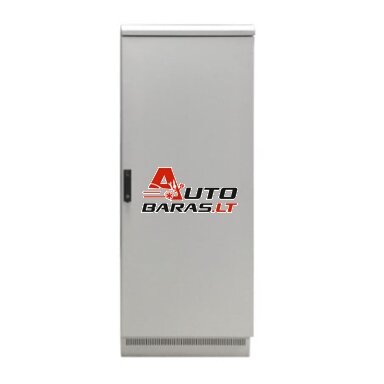 Komutacinė spinta 19" pastatoma pramoninė 24U 600x600 mm (IP55, IEC60297-1/2, DIN 41494, RAL 7035, iki 1000 kg)