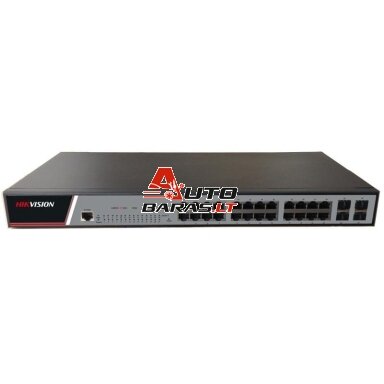 Komutatorius 28 prievadų Hikvision DS-3E2528(B) (24xPoE 1000Mbps, 4xSFP, L2 valdomas, VLAN, RSTP, IGMP, QoS, ERPS) Komutatorius 28 prievadų Hikvision DS-3E2528(B) (24xPoE 1000Mbps, 4xSFP, L2 valdomas, VLAN, RSTP, IGMP, QoS, ERPS)