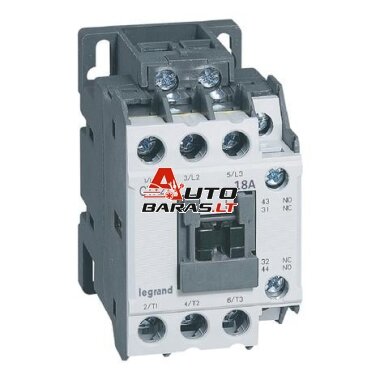 Kontaktorius Legrand 416106 (3P, 18A, 1NO/1NC, CTX, 230V) Kontaktorius Legrand 416106 (3P, 18A, 1NO/1NC, CTX, 230V)
