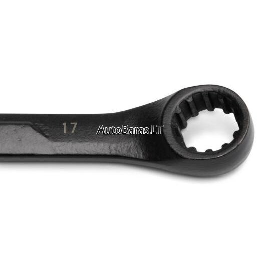 Komb. spline raktų su atvira terkšle rinkinys (7vnt)(8-17mm)(juodi) 3