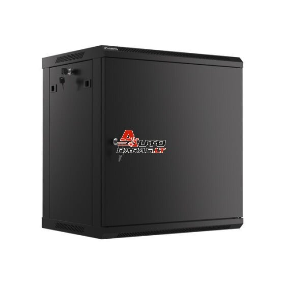 Komutacinė spinta 19'' pakabinama 12U 600x600mm (juoda, nesurinkta, IP20) ASP2-6612