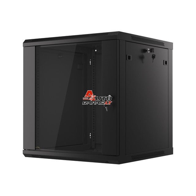Komutacinė spinta 19'' pakabinama 12U 600x600x637 (nesurinkta, juoda)