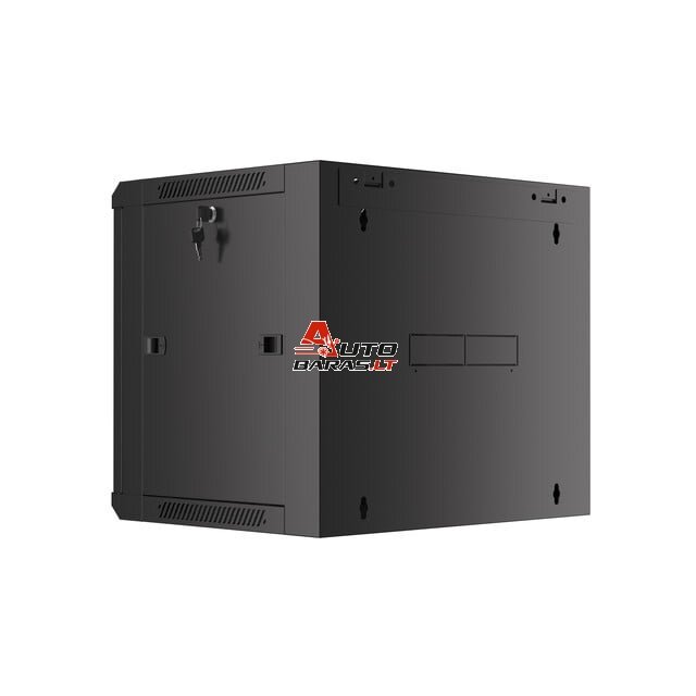 Komutacinė spinta 19'' pakabinama 9U 600x450mm (juoda, nesurinkta, IP20) ASP2-6409