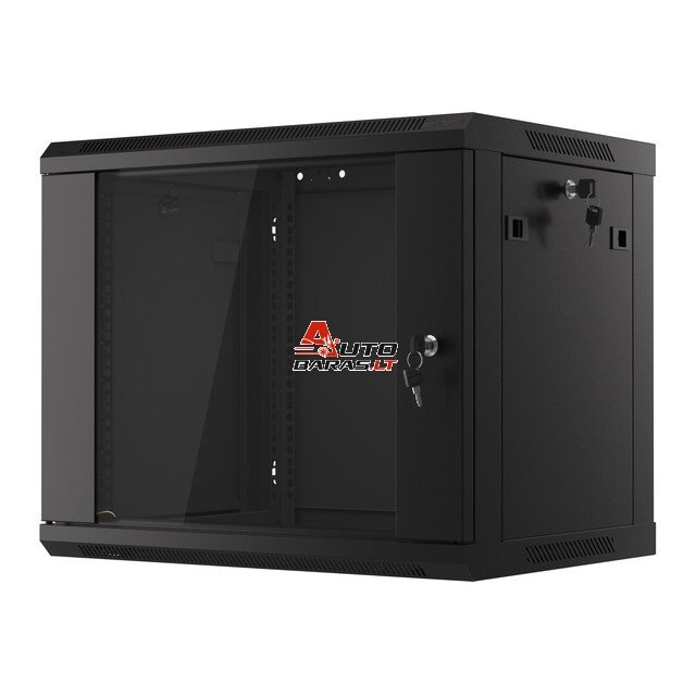 Komutacinė spinta 19'' pakabinama 9U 600x450x500 (surinkta, juoda)