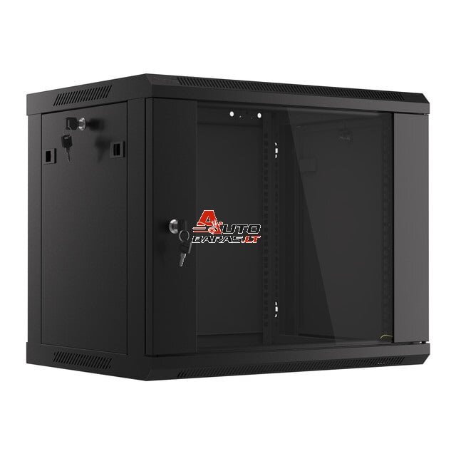 Komutacinė spinta 19'' pakabinama 9U  600x600x503 (nesurinkta, juoda)