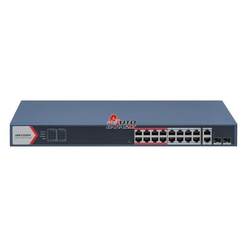 Komutatorius 18 prievadų Hikvision DS-3E1318P-EI(B) (valdomas)