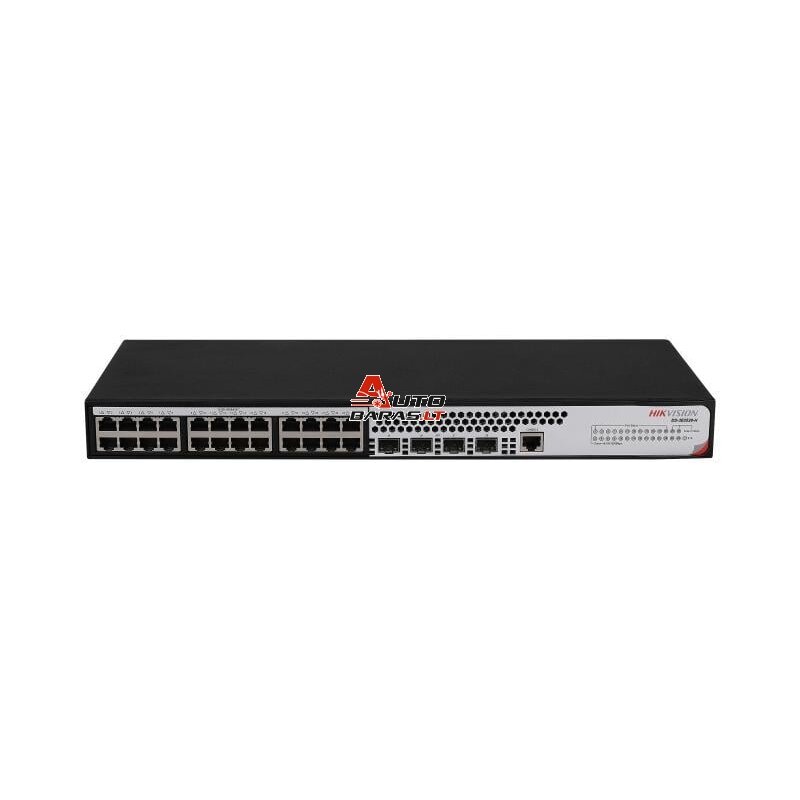 Komutatorius 28 prievadų Hikvision DS-3E2528-H (24x1000Mbps, 4xSFP, L2 valdomas, VLAN, RSTP, IGMP, QoS, ERPS)