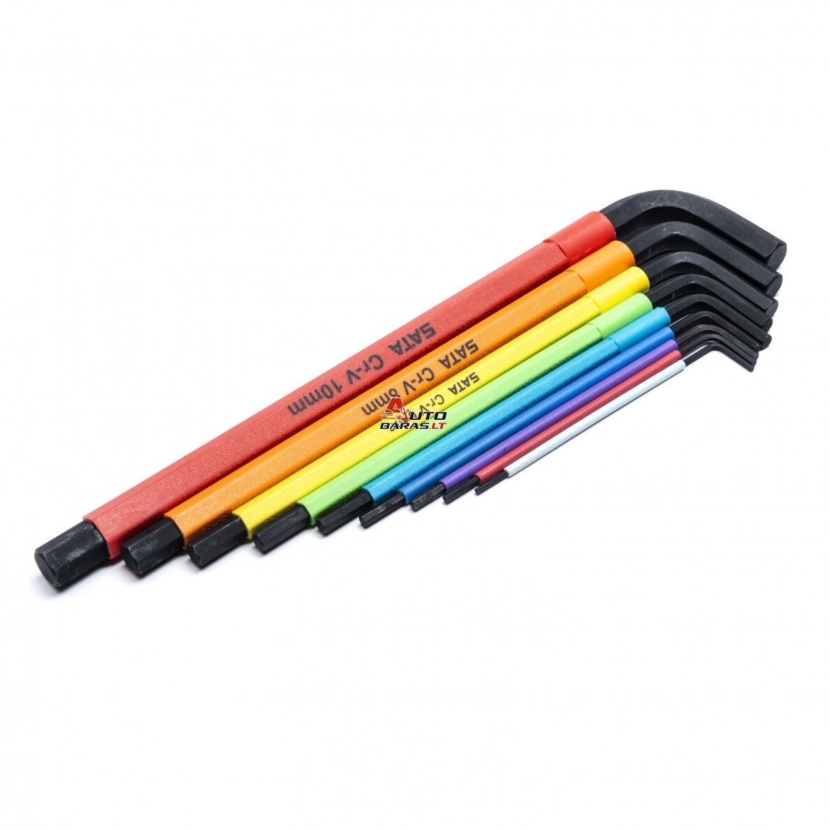 SATA L-tipo šešiakampių vidutinių, raktų rinkinys 9vnt. (spalvoti)(1.5-10mm) 1