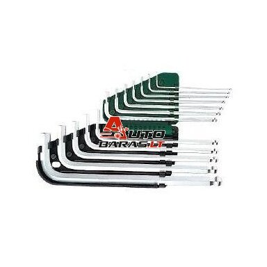 L-tipo šešiakampių vidut., apvalia galvute raktų rink. 12vnt. (1/16"-3/8") (Colinė sistema)