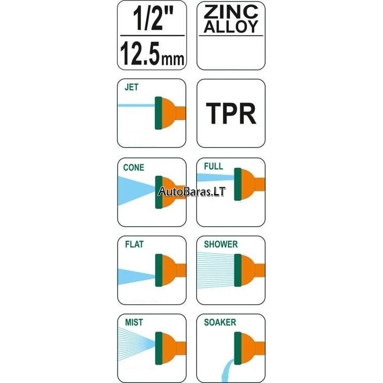 Laistymo purkštuvas 1/2" (7 padėčių) 1
