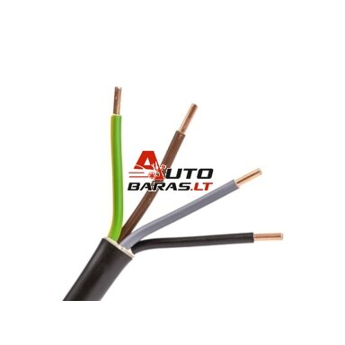 Lietkabelis CYKY 4x6 mm2 juodas jėgos kabelis (1 m, monolitinis, 450/750V) Lietkabelis CYKY 4x6 mm2 juodas jėgos kabelis (1 m, monolitinis, 450/750V)