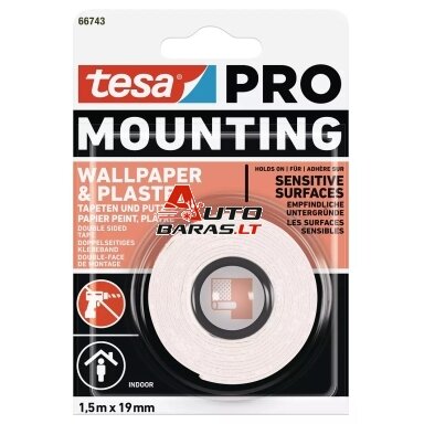 Lipni dvipusė juosta lauko darbams TESA 1.5m x 19mm 66952-00006-00