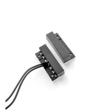Lipnūs magnetiniai kontaktai (laidai iš vidurio, 33x7x9mm, juodi) Lipnūs magnetiniai kontaktai (laidai iš vidurio, 33x7x9mm, juodi)