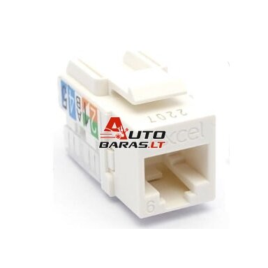 Lizdas EXCEL 100-011 RJ45 (Baltas, Cat6, UTP, keystone) Lizdas EXCEL 100-011 RJ45 (Baltas, Cat6, UTP, keystone)