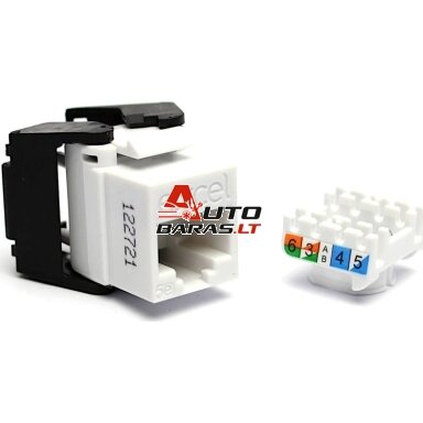 Lizdas EXCEL 100-202-WT RJ45 (Balta, Cat5e, UTP, keystone) Lizdas EXCEL 100-202-WT RJ45 (Balta, Cat5e, UTP, keystone)