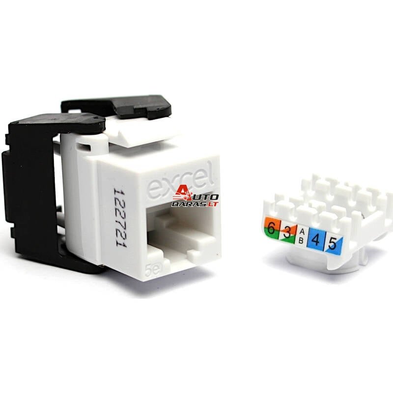 Lizdas EXCEL 100-202-WT RJ45 (Balta, Cat5e, UTP, keystone)