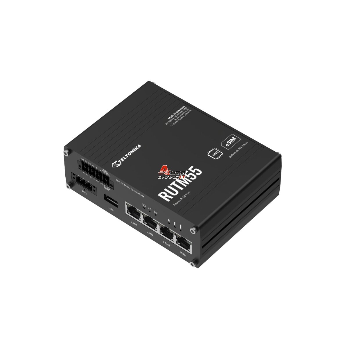 Maršrutizatorius Teltonika RUTM55 (5G, 1xWAN, 3xLAN, 2 SIM, Wi-Fi)