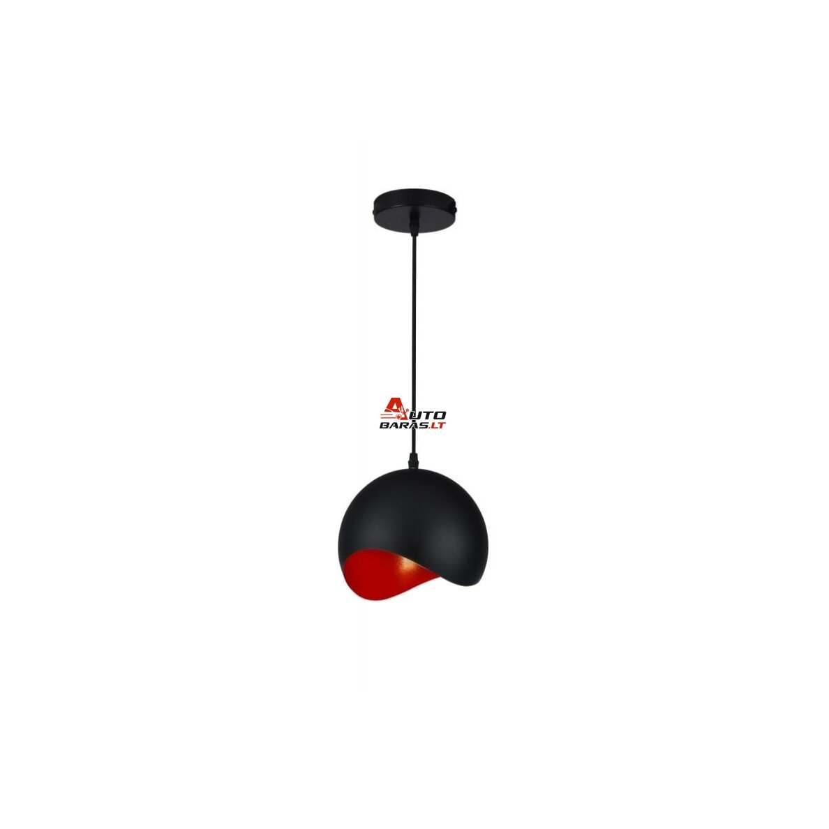 MAVIA lubinis LED šviestuvas (E27, 40 W, IP20, juodas, vidus raudonas, apvalus) GTV OS-MAV-12-DEC
