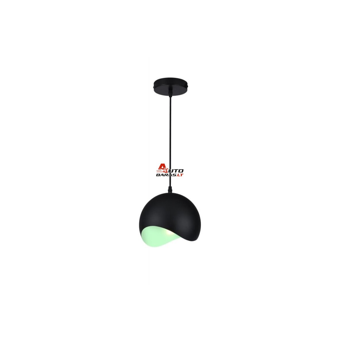 MAVIA lubinis LED šviestuvas (E27, 40 W, IP20, juodas, vidus žalias, apvalus) GTV OS-MAV-14-DEC