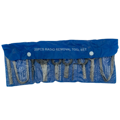 Magnetolos išėmimo raktų rinkinys (20vnt) Magnetolos išėmimo raktų rinkinys (20vnt)