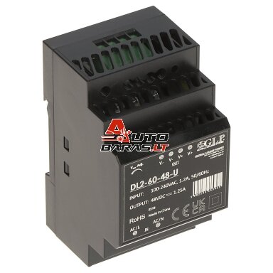 Maitinimo blokas 1.25A/48V ant DIN bėgelio DL2-60-48-U