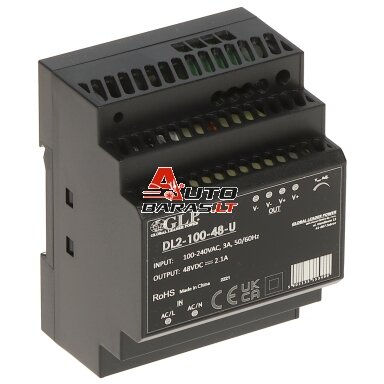 Maitinimo blokas 2.1A/48V ant DIN bėgelio DL2-100-48-U