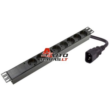 Maitinimo panelė spintai 19" (8x220V Schuko, įeinanti jungtis C14, plastikinis korpusas, 2m kabelis) Maitinimo panelė spintai 19" (8x220V Schuko, įeinanti jungtis C14, plastikinis korpusas, 2m kabelis)