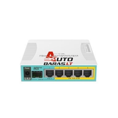 Maršrutizatorius 5 prievadų MikroTik hEX PoE RB960PGS Maršrutizatorius 5 prievadų MikroTik hEX PoE RB960PGS