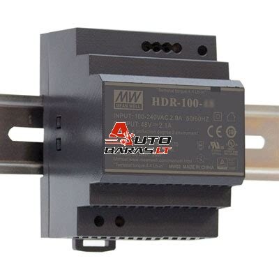 Maitinimo blokas 7.5A/12V ant DIN bėgelio HDR-100-12