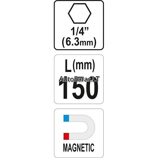YATO Magnetinis antgalių laikiklis 150mm 1