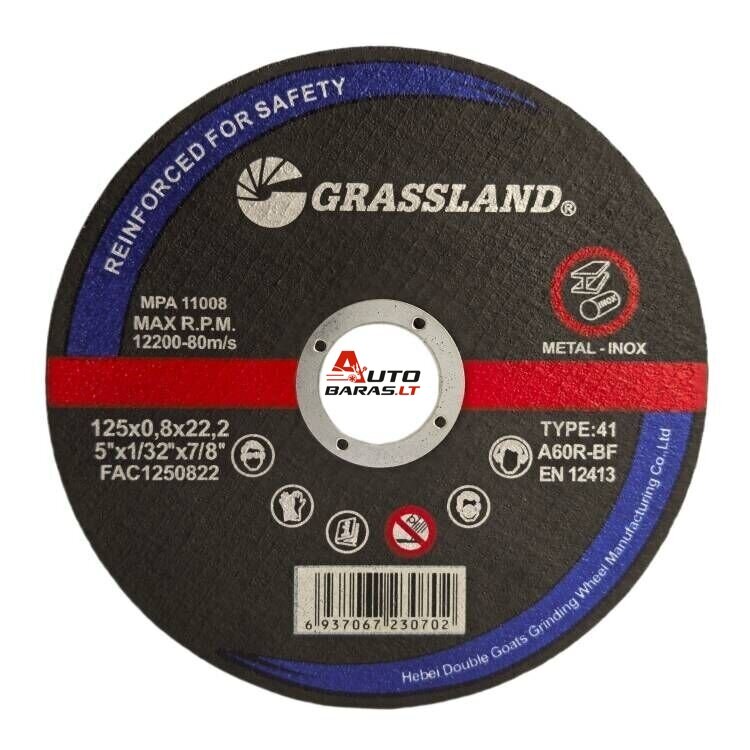GRASSLAND Metalo pjovimo diskas 125x0.8x22.2 41 tip.