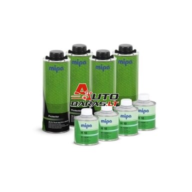 MIPA PROTECTOR Bedliner Apsauginės dangos komplektas su kietikliu, spalva juoda 4ltr