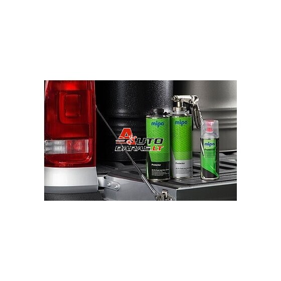 MIPA PROTECTOR Bedliner Apsauginės dangos komplektas su kietikliu, spalva juoda 4ltr 2