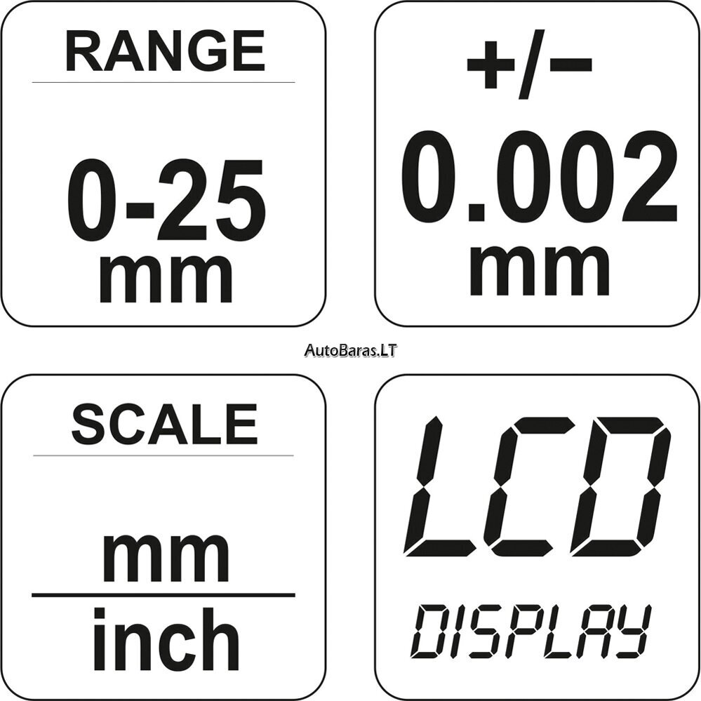Mikrometras elektroninis 0-25mm 3