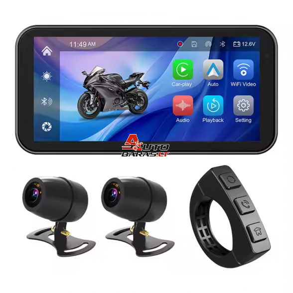 Motociklo išmanusis įrenginys su Apple Carplay/Android Auto funkcija