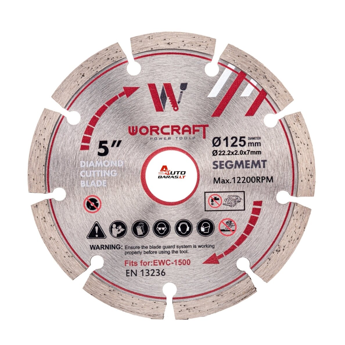 Mūro freza vagapjovė WORCRAFT 125mm 1500W - NUOMA 11