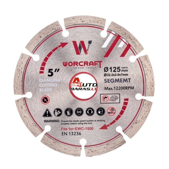 Mūro freza vagapjovė WORCRAFT 125mm 1500W - NUOMA 11