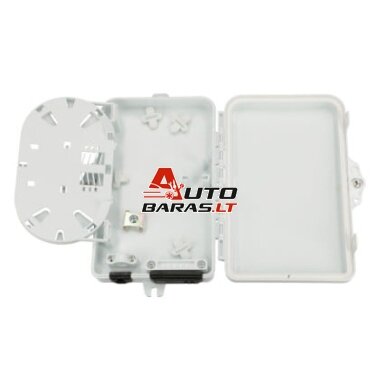 Optinė sieninė dėžutė EX 0691 (plastikinė, SC/LC duplex, 1 kabelio įėjimas, 2 adapteriai, kasetė, be adapterių, 167×102×31 mm)