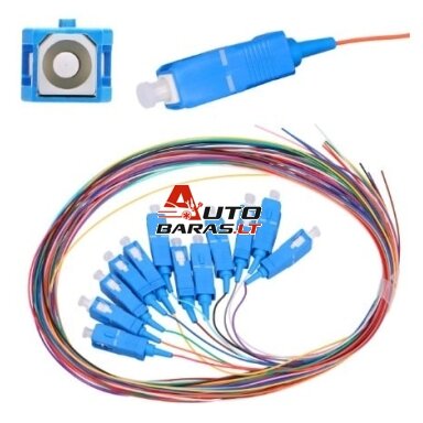 Optinis pigteilas SC/UPC 0.9mm SM G652D (1,5 m, 900 µm, 12 vnt, įvairių spalvų)