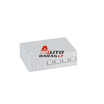 Optinė sieninė dėžutė ant DIN TB-DIN-4 (4 skaid., SC Dupl./LC Duplex, be adapterių)