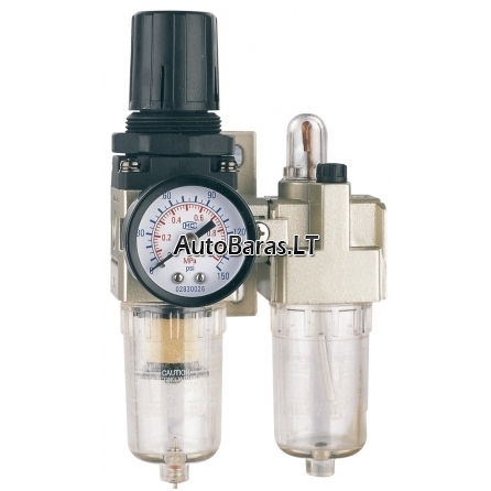 Oro srauto reguliatorius 1/4" su filtru ir tepaline