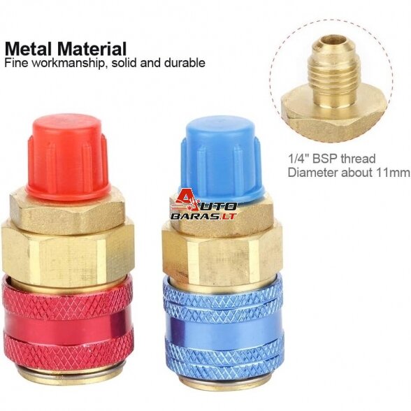 Oro kondicionierių R134A jungtys (varinės) 1/4" su išoriniu sriegiu 2vnt. 2