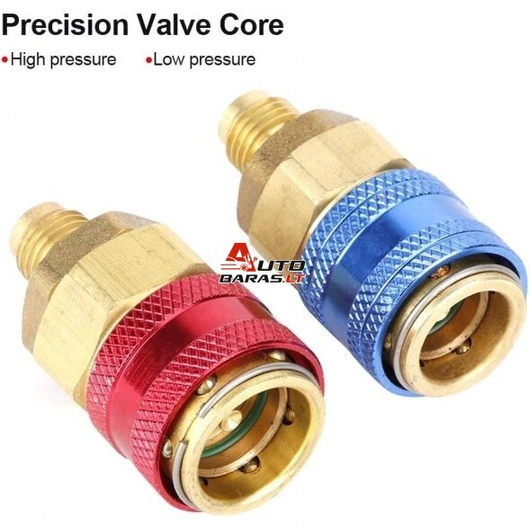 Oro kondicionierių R134A jungtys (varinės) 1/4" su išoriniu sriegiu 2vnt. 3