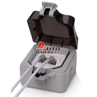 Overhead socket 2xRJ45 Keystone (Without sockets) Overhead socket 2xRJ45 Keystone (Without sockets)