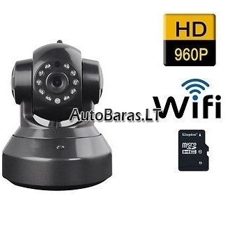 Patalpų stebėjimo kamera IP HD960p su Wifi + 64gb SONY 90mb/s atminties kortelė 2