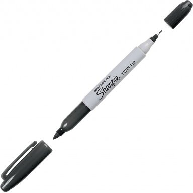 Permanentinis markeris Sharpie Twin Tip 09-811100 (Juodas, 1mm / 0.5mm dvipusis)