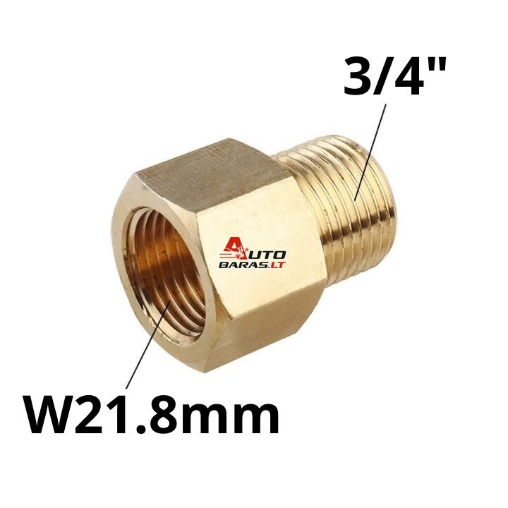Perėjimas reduktoriui (techninių dujų balionui) iš W21.8mm į 3/4" reduktoriui