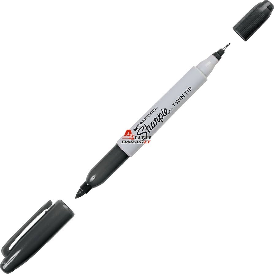 Permanentinis markeris Sharpie Twin Tip 09-811100 (Juodas, 1mm / 0.5mm dvipusis)