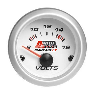 Pilot GAUGE - matuoklis / gauge - Elektros įtampos matuoklis / Voltmetras 52 mm Pilot GAUGE - matuoklis / gauge - Elektros įtampos matuoklis / Voltmetras 52 mm
