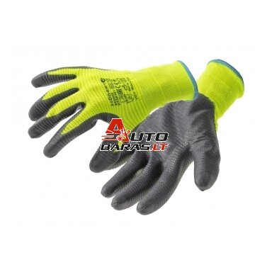 Pirštinės padengtos nitrilu Hogert HT5K761-9-W (9 dydis, žalios) Pirštinės padengtos nitrilu Hogert HT5K761-9-W (9 dydis, žalios)